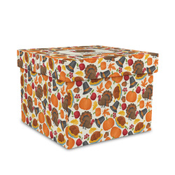 Traditional Thanksgiving Gift Box with Lid - Canvas Wrapped - Medium (Personalized)