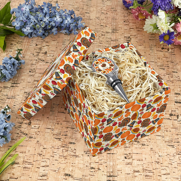 Traditional Thanksgiving Gift Boxes with Lid - Canvas Wrapped - Medium - In Context