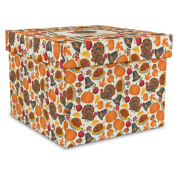 Traditional Thanksgiving Gift Box with Lid - Canvas Wrapped - X-Large (Personalized)
