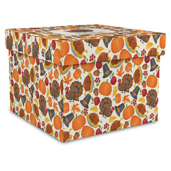 Traditional Thanksgiving Gift Box with Lid - Canvas Wrapped - XX-Large (Personalized)