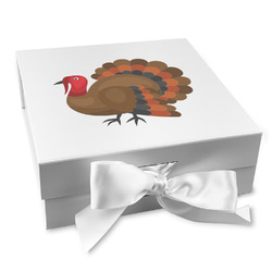 Traditional Thanksgiving Gift Box with Magnetic Lid - White