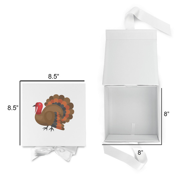 Traditional Thanksgiving Gift Boxes with Magnetic Lid - White - Open & Closed