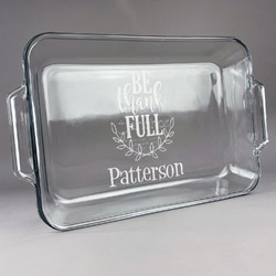 Traditional Thanksgiving Glass Baking and Cake Dish (Personalized)