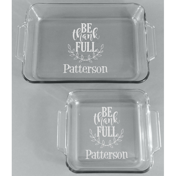 Traditional Thanksgiving Glass Baking Dish Set - FRONT