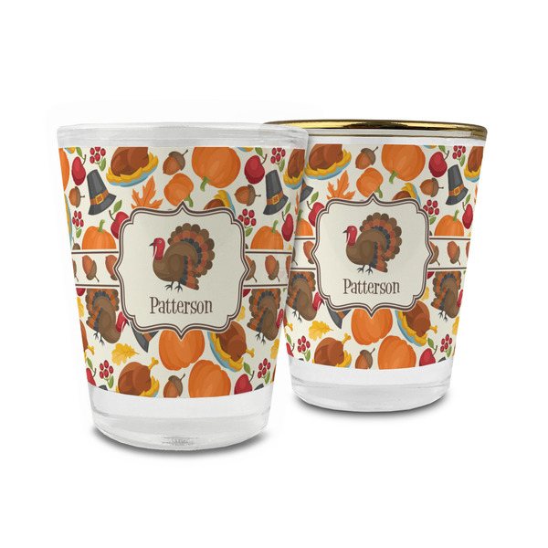Custom Traditional Thanksgiving Glass Shot Glass - 1.5 oz (Personalized)