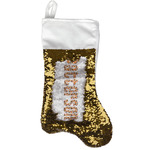Traditional Thanksgiving Reversible Sequin Stocking - Gold (Personalized)