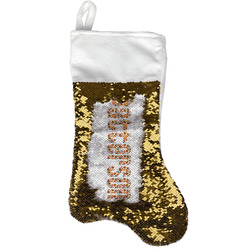 Traditional Thanksgiving Reversible Sequin Stocking - Gold (Personalized)