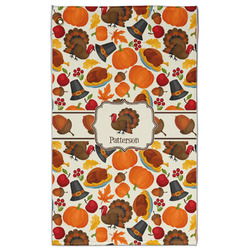 Traditional Thanksgiving Golf Towel - Poly-Cotton Blend - Large w/ Name or Text