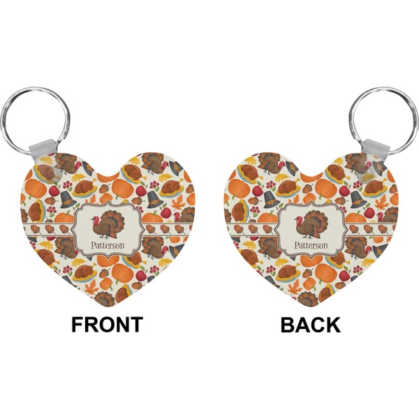 Traditional Thanksgiving Heart Keychain (Front + Back)