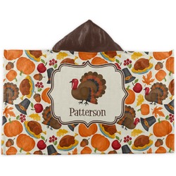 Traditional Thanksgiving Kids Hooded Towel (Personalized)