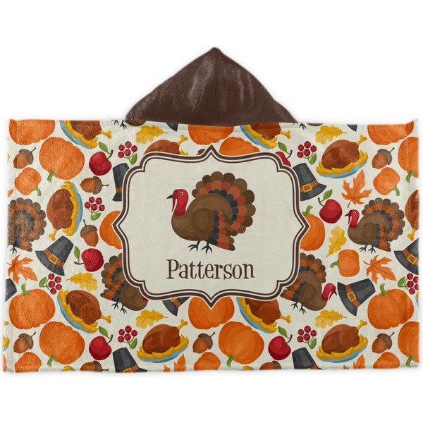 Custom Traditional Thanksgiving Kids Hooded Towel (Personalized)