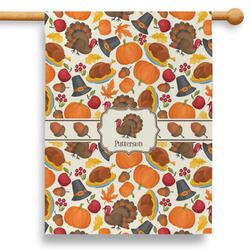 Traditional Thanksgiving 28" House Flag - Single Sided (Personalized)