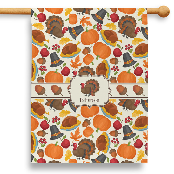Custom Traditional Thanksgiving 28" House Flag - Double Sided (Personalized)