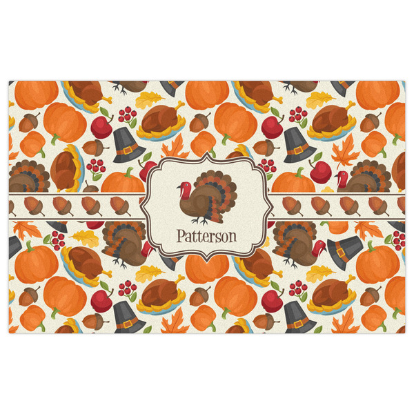Traditional Thanksgiving Indoor / Outdoor Rug - 5'x8' - Front Flat