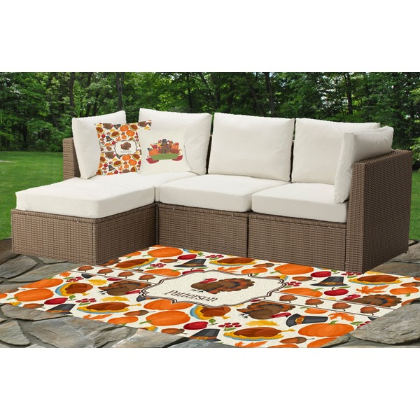 Traditional Thanksgiving Indoor / Outdoor Rug & Cushions