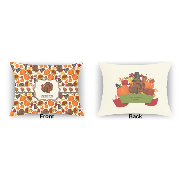 Traditional Thanksgiving  Indoor Rectangular Burlap Pillow (Front and Back)