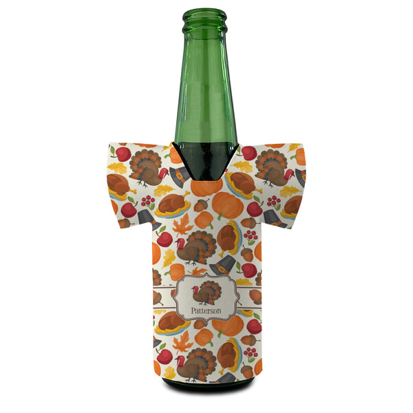 Traditional Thanksgiving Jersey Bottle Cooler - FRONT (on bottle)