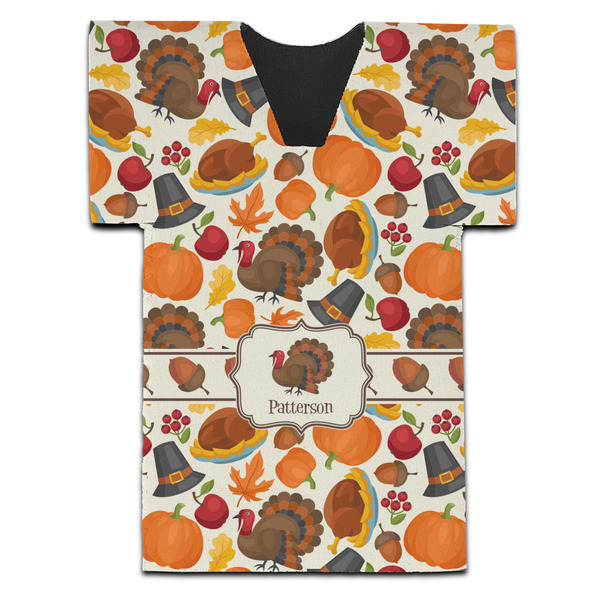 Traditional Thanksgiving Jersey Bottle Cooler - Set of 4 - FRONT (flat)