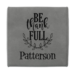 Traditional Thanksgiving Jewelry Gift Box - Engraved Leather Lid (Personalized)