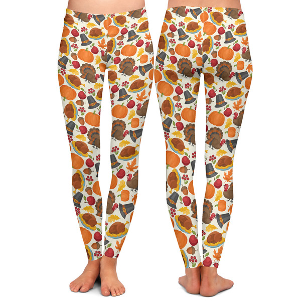 Traditional Thanksgiving Ladies Leggings - Front and Back