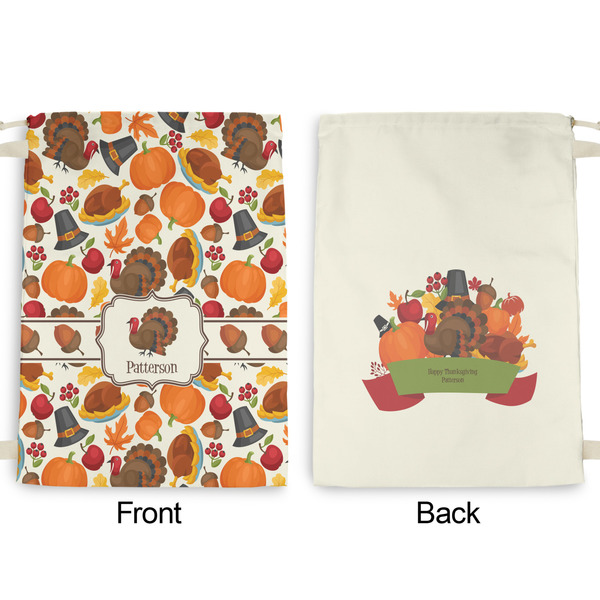 Traditional Thanksgiving Large Laundry Bag - Front & Back View