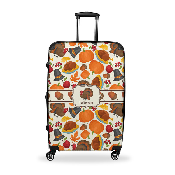 Custom Traditional Thanksgiving Suitcase - 28" Large - Checked w/ Name or Text