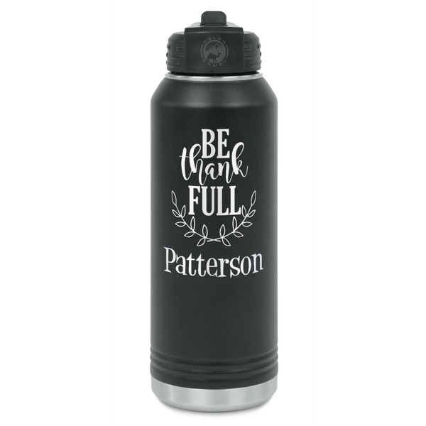 Custom Traditional Thanksgiving Water Bottles - Laser Engraved (Personalized)