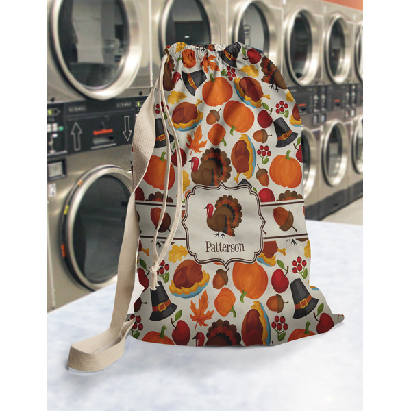 Traditional Thanksgiving Laundry Bag in Laundromat