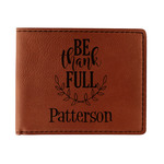 Traditional Thanksgiving Leatherette Bifold Wallet (Personalized)