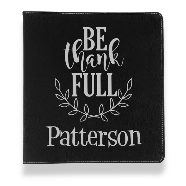 Custom Traditional Thanksgiving Leather Binder - 1" - Black (Personalized)