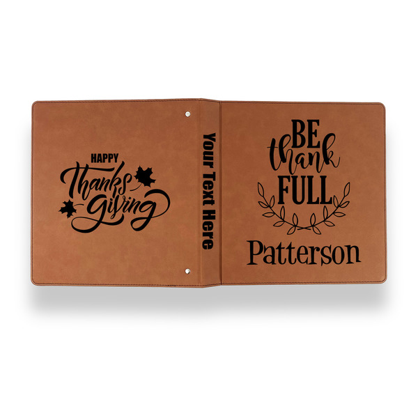 Traditional Thanksgiving Leather Binder - 1" - Rawhide - Back Spine Front View