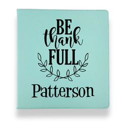 Traditional Thanksgiving Leather Binder - 1" - Teal (Personalized)