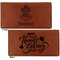 Traditional Thanksgiving Leather Checkbook Holder Front and Back