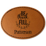 Traditional Thanksgiving Faux Leather Iron On Patch - Oval (Personalized)
