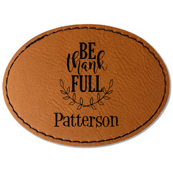 Traditional Thanksgiving Faux Leather Iron On Patch - Oval (Personalized)