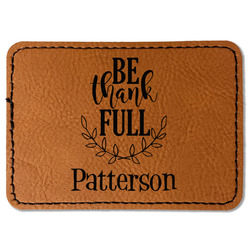 Traditional Thanksgiving Faux Leather Iron On Patch - Rectangle (Personalized)