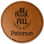 Traditional Thanksgiving Faux Leather Iron On Patch - Round (Personalized)