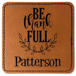 Traditional Thanksgiving Faux Leather Iron On Patch - Square (Personalized)