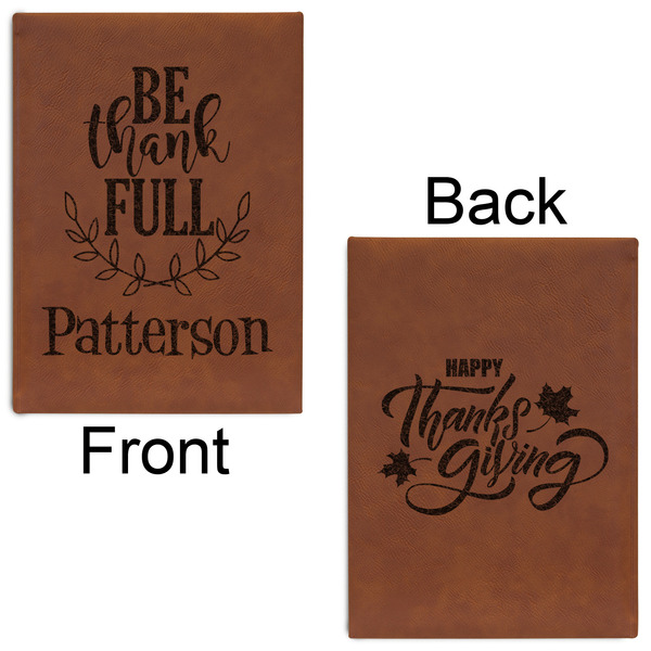 Traditional Thanksgiving Leatherette Sketchbooks - Large - Double Sided - Front & Back View