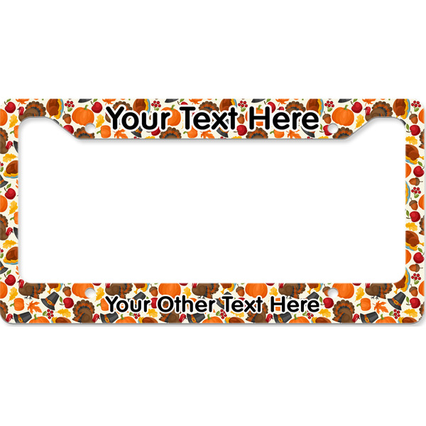 Custom Traditional Thanksgiving License Plate Frame - Style B (Personalized)