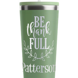 Traditional Thanksgiving RTIC Everyday Tumbler with Straw - 28oz - Light Green - Double-Sided (Personalized)