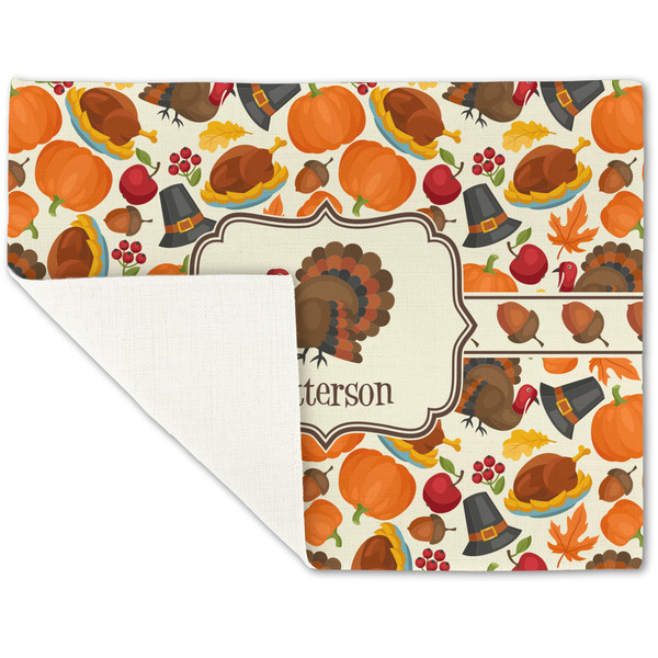 Traditional Thanksgiving Linen Placemat - Folded Corner (single side)