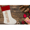 Traditional Thanksgiving Linen Stocking w/Red Cuff - Flat Lay (LIFESTYLE)