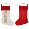 Traditional Thanksgiving Linen Stockings w/ Red Cuff - Front & Back (APPROVAL)