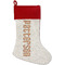 Traditional Thanksgiving Linen Stockings w/ Red Cuff - Front