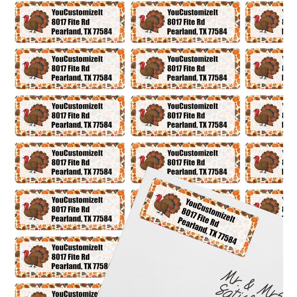 Traditional Thanksgiving Mailing Label on Envelope - Multiple Labels