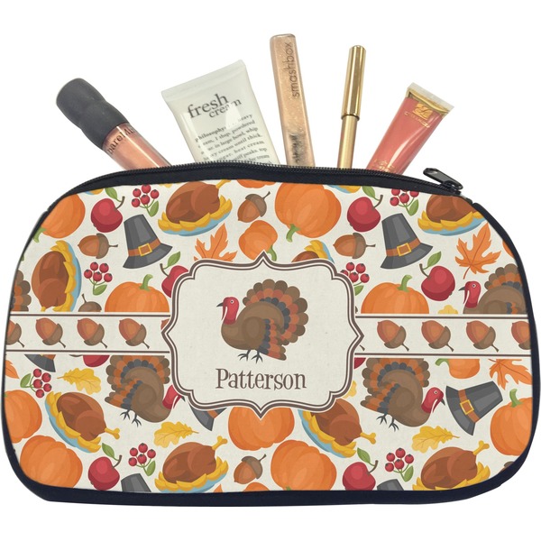 Custom Traditional Thanksgiving Makeup / Cosmetic Bag - Medium (Personalized)