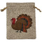 Traditional Thanksgiving Medium Burlap Gift Bag - Front