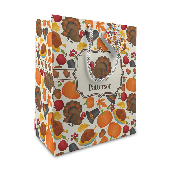 Custom Traditional Thanksgiving Medium Gift Bag (Personalized)