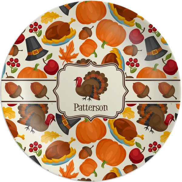 Custom Traditional Thanksgiving Melamine Salad Plate - 8" (Personalized)
